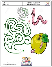 okul öncesi labirent bulmacai çalışma sayfaları